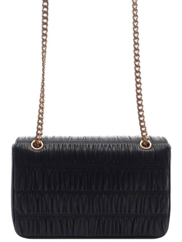 Goffre Leather Chain Shoulder Bag Black - PRADA - BALAAN 5