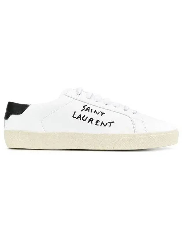 Court Classic Embroidered Low Top Sneakers White - SAINT LAURENT - BALAAN 4