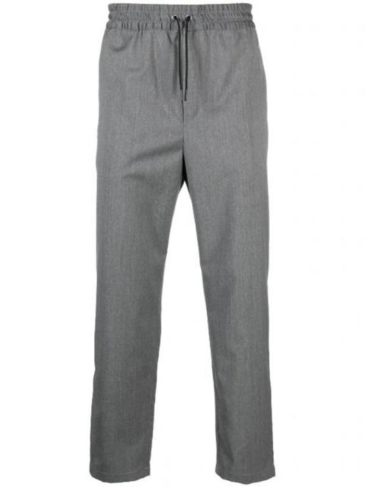 Effect Drawstring Straight Pants Grey Melange - MAISON KITSUNE - BALAAN 1