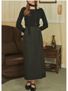 Fine slit maxi skirt black - MICANE - BALAAN 4