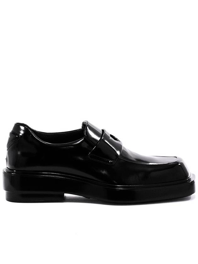 Square Toe Leather Loafers Black - PRADA - BALAAN 2