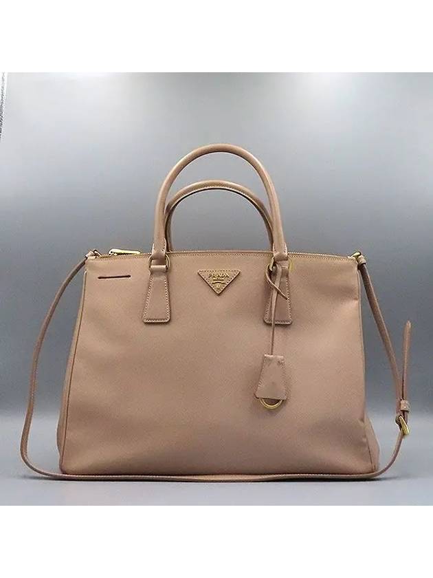 BN2274 SAFFIANO LUX CAMMEO Indie pink color gold triangle logo tote bag shoulder strap 2WAY - PRADA - BALAAN 1