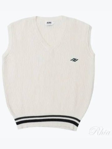 Men's Knitwear Knit Vest Vest VESM 427W WHITE - AUTRY - BALAAN 1