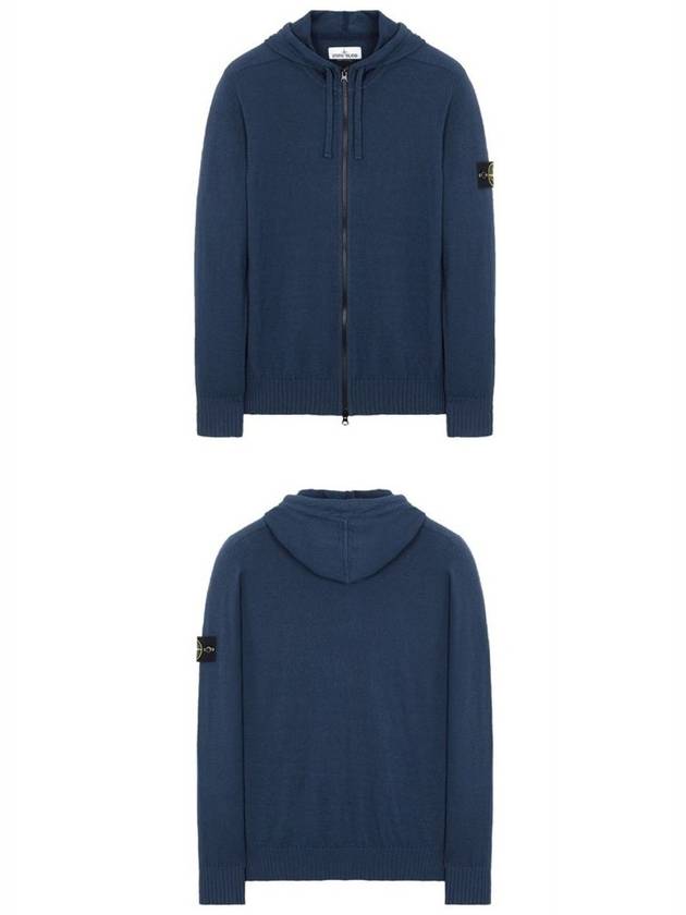 Wappen Patch Cotton Knit Zip Up Hoodie Navy - STONE ISLAND - BALAAN 5