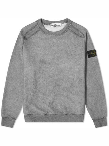 Dust Colour Treatment Crewneck Sweatshirt Grey - STONE ISLAND - BALAAN 1