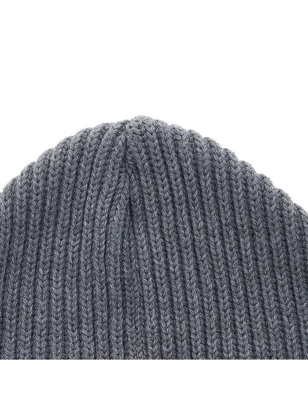 Embroidered Logo Ribbed Beanie Grey - VALENTINO - BALAAN 8