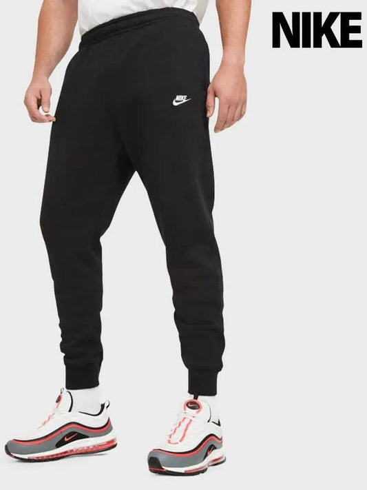 Men's NSW Club Brushed Jogger Pants Black - NIKE - BALAAN 2