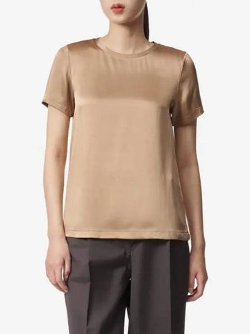 Max Mara Rebecca Short Sleeve T Shirt Camel 91660139600010 - S MAX MARA - BALAAN 1