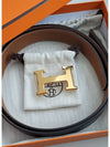 H Gold Buckle Reversible 32mm Leather Belt Noir Gold - HERMES - BALAAN 4