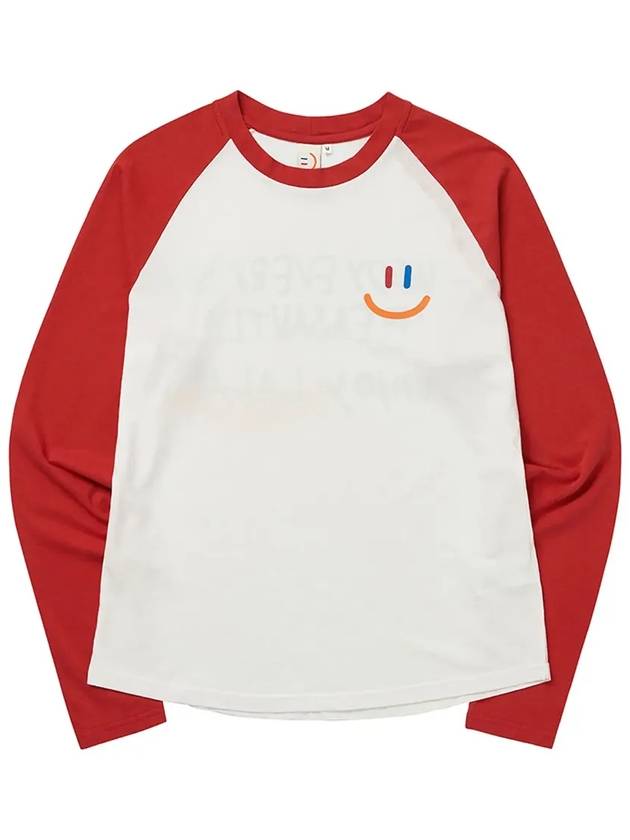 LaLa Raglan Long Sleeve T-Shirt Red - LALA SMILE - BALAAN 4