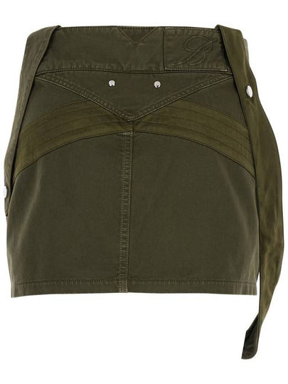 Olive Green Medium Waist Miniskirt In Cotton Woman - BLUMARINE - BALAAN 2