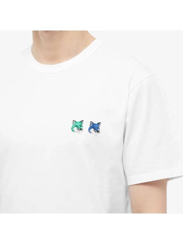 Double Monochrome Fox Head Patch Classic Short Sleeve T-Shirt White - MAISON KITSUNE - BALAAN 4