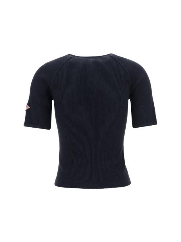 Ribbed Jersey Short Sleeve T-Shirt Black - BOTTEGA VENETA - BALAAN 3