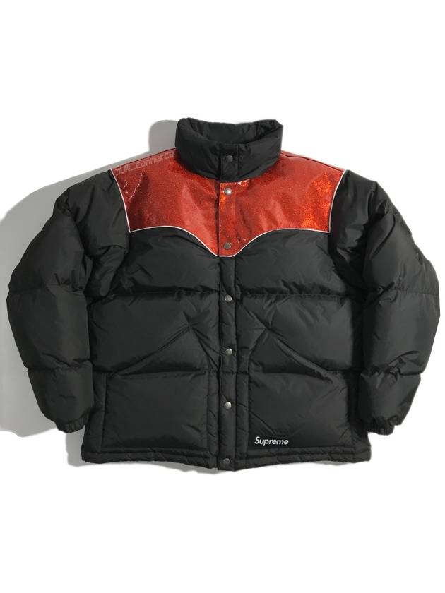 Glitter Yoke Down Puffer Padded Jacket Black Glitter Yoke Down Puffer Jacket - SUPREME - BALAAN 2