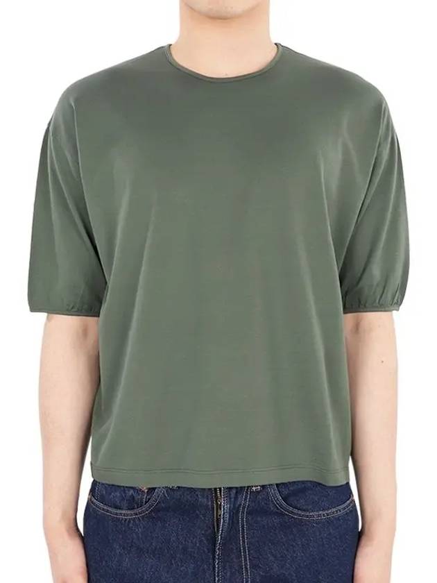 Mercerised Jersey Short Sleeve T-Shirt Green - LEMAIRE - BALAAN 3