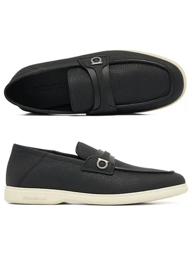 Gancini Ornament Deconstructed Loafers Black - SALVATORE FERRAGAMO - BALAAN 5