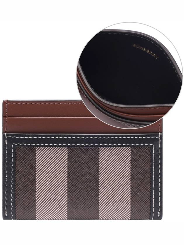 Check Two-Tone Leather Card Wallet Dark Birch Brown - BURBERRY - BALAAN 3