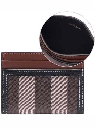 Check Two-Tone Leather Card Wallet Dark Birch Brown - BURBERRY - BALAAN 2