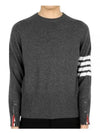 Diagonal Classic Cashmere Knit Top Grey - THOM BROWNE - BALAAN 2