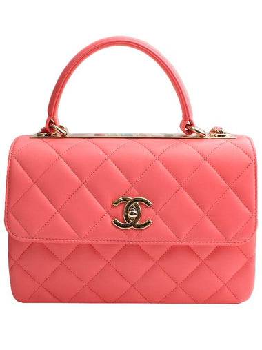 Trendy CC Neon Coral Small Tote and Crossbody Bag - CHANEL - BALAAN 1