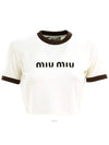 Logo Short Sleeve T-Shirt White - MIU MIU - BALAAN 2