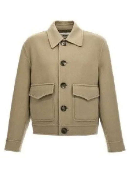 Boxy Fit Double Face Jacket Clay Beige - AMI - BALAAN 2