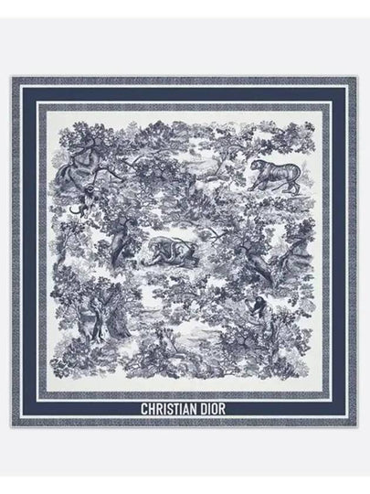 Toile de Jouy Sauvage 90 Square Scarf Ivory Navy - DIOR - BALAAN 2