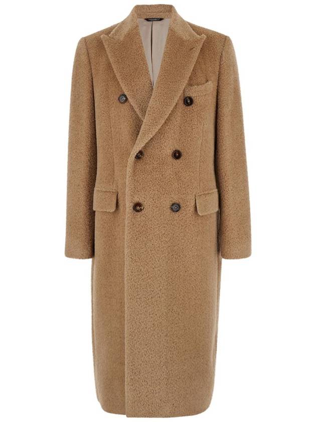 Beige Double-Breasted Coat With Peak Revers In Wool Blend Man - DOLCE&GABBANA - BALAAN 6