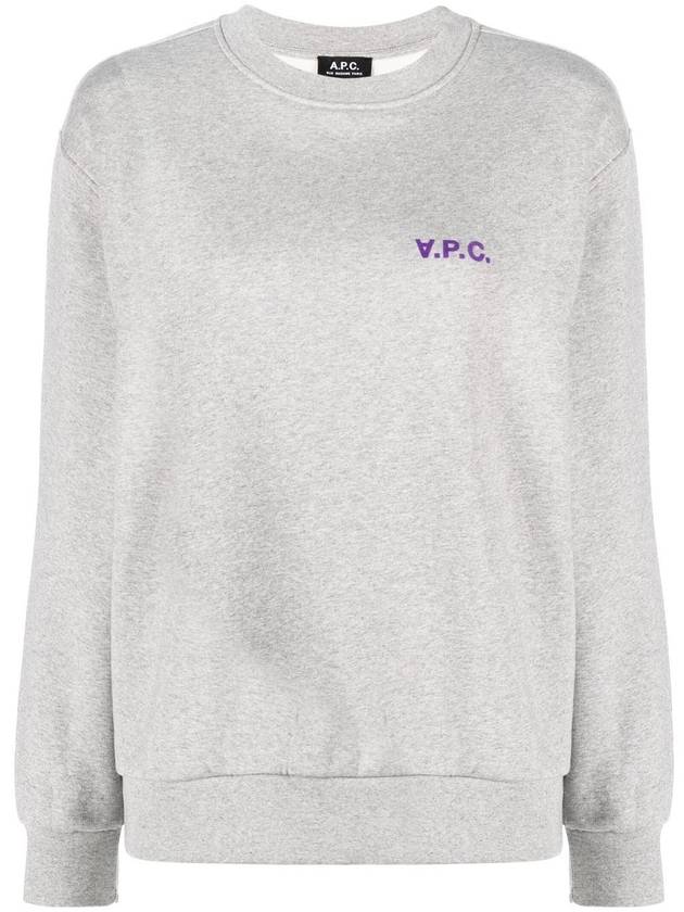 Evy Small Logo Crew Neck Sweatshirt Heather Light Grey - A.P.C. - BALAAN 1