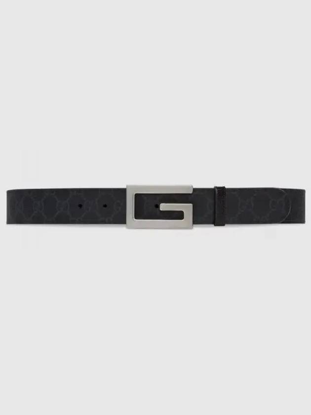 Square G Buckle Reversible Leather Belt Black - GUCCI - BALAAN 2