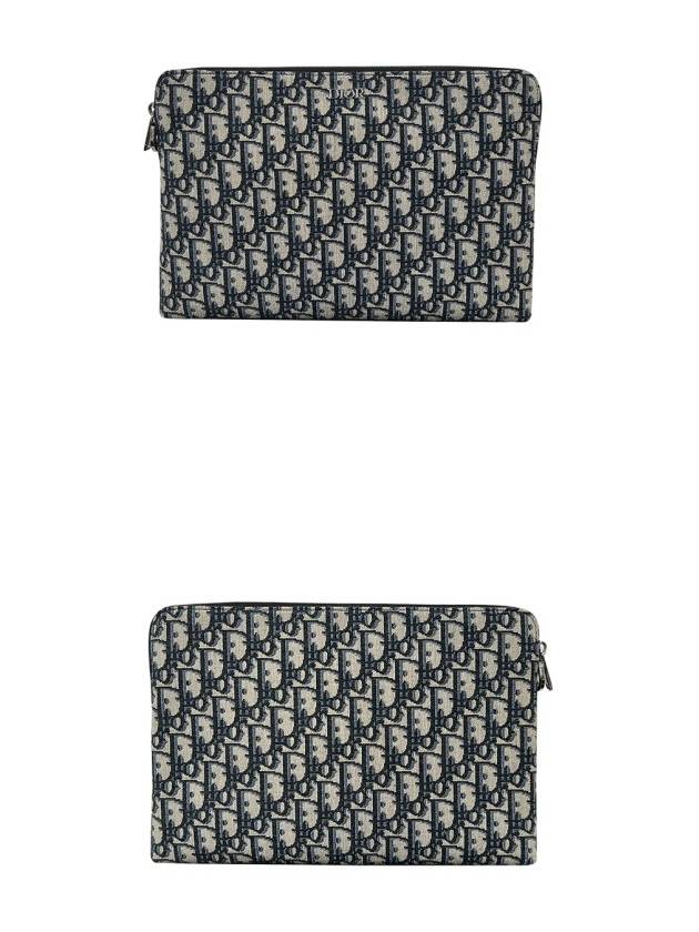 Oblique Jacquard Strap Clutch Bag Navy - DIOR - BALAAN 5