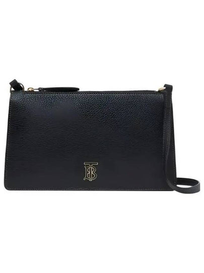 TB Grainy Mini Pouch Shoulder Bag Black - BURBERRY - BALAAN 2