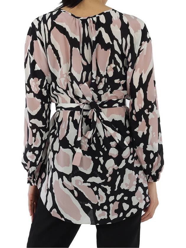 Roberto Cavalli Ladies Macro Lynx Print Tunic Silk Top, Brand Size 42 (US Size 8) - ROBERTO CAVALLI - BALAAN 3