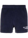 Embroidered Logo Terry Shorts Navy - SPORTY & RICH - BALAAN 1