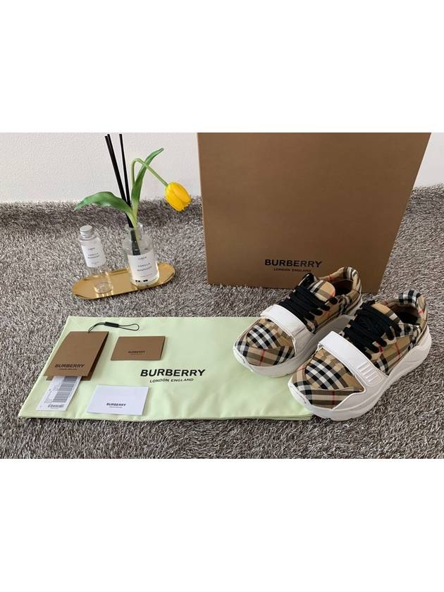 Check Velcro Cotton Canvas Sneakers 40 5 255 - BURBERRY - BALAAN 6