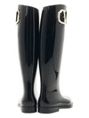 V Logo Leather Rain Boots Black - VALENTINO - BALAAN 5