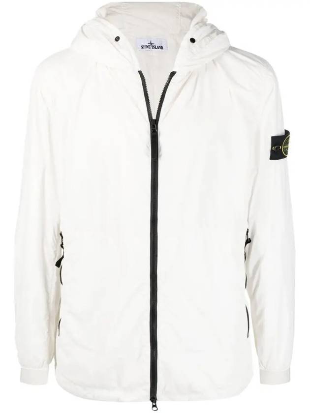 Wappen Patch Skin Touch Nylon Hooded Jacket White - STONE ISLAND - BALAAN 3