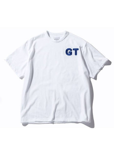 Two-Tone Chain Embroidery GT Logo Short Sleeve T-Shirt White - GRAN TURISMO - BALAAN 1