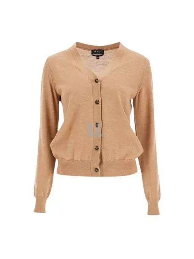 Salomé Logo Wool Cardigan Beige - A.P.C. - BALAAN 2