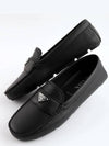 Triangle Logo Leather Driving Shoes Black - PRADA - BALAAN 3