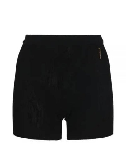 Le Short Pralu Charm Logo Knit Shorts Black - JACQUEMUS - BALAAN 2