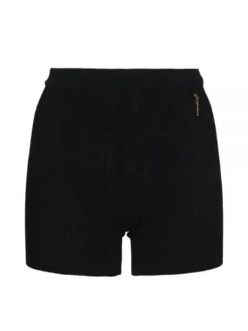 Le Short Pralu Charm Logo Knit Shorts Black - JACQUEMUS - BALAAN 1