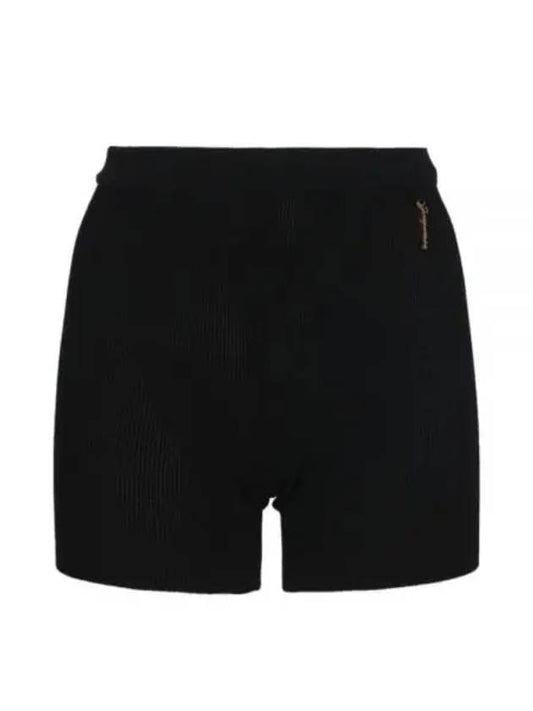 Le Short Pralu Charm Logo Knit Shorts Black - JACQUEMUS - BALAAN 1