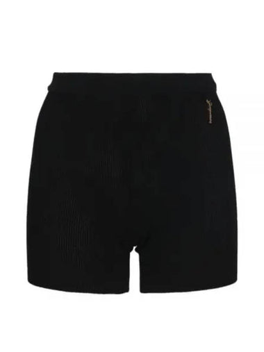 Le Short Pralu Charm Logo Knit Shorts Black - JACQUEMUS - BALAAN 1