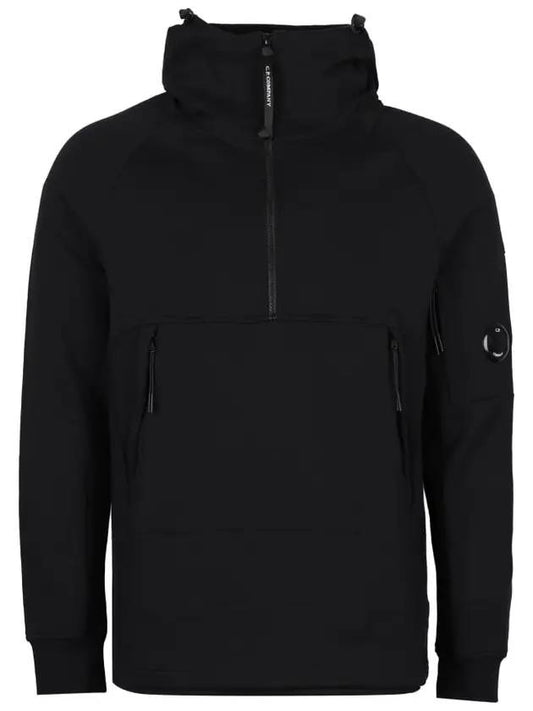 Lens Wappen Half Zip-Up Hood Black - CP COMPANY - BALAAN 1