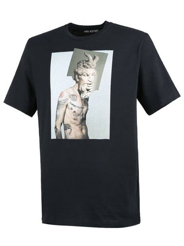 Tattoo Graphic Short Sleeve T-Shirt Black - NEIL BARRETT - BALAAN 1