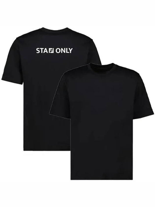 Staff Only Cotton Short Sleeve T-Shirt Black - FENDI - BALAAN 2