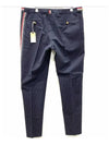 Three Stripe Tab Seersucker Straight Pants Navy - THOM BROWNE - BALAAN 7