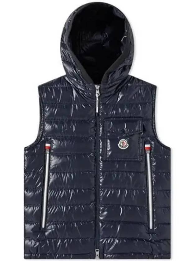 1A00059 M1592 742 RAGOT logo patch down padded vest navy men s jacket TJ 270374 - MONCLER - BALAAN 1