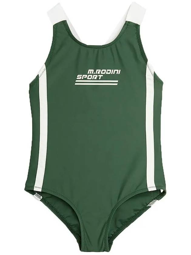 Kids Logo Printing UV Swimsuit Green 24280105 75 - MINI RODINI - BALAAN 2